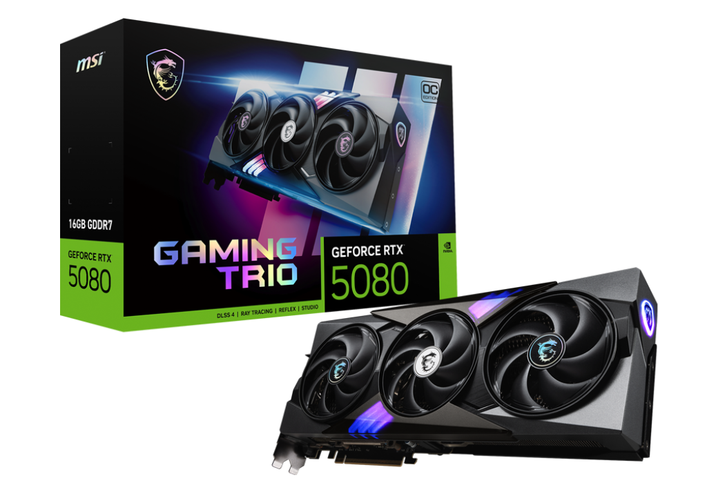 MSI GeForce RTX 5080 16G GAMING TRIO OC - grafická karta, se kterou vás virtuální světy pohltí