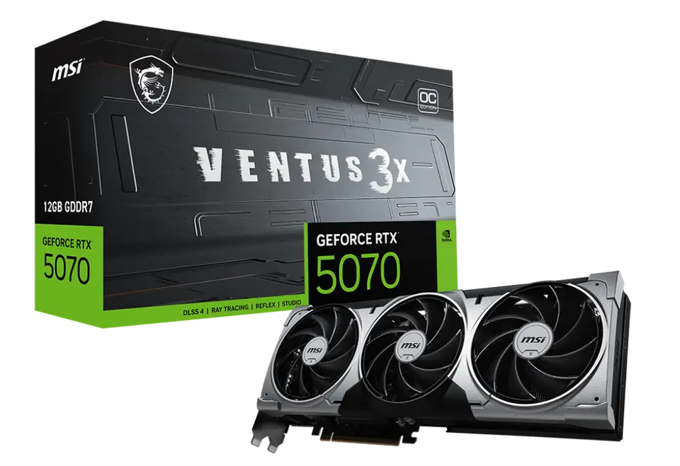 MSI GeForce RTX 5070 12G VENTUS 3X OC - unikátně univerzální grafická karta pro hráče