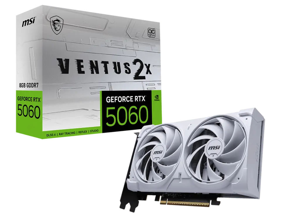 MSI GeForce RTX 5060 8G VENTUS 2X OC WHITE - dostupný model v krásném bílém hávu