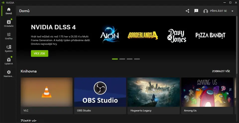 NVIDIA App - software, který vám pomůže s nastavením her a softwaru "na klik"