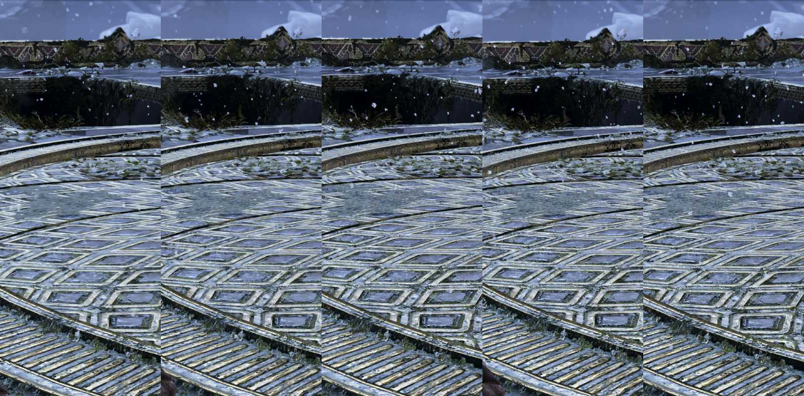 Porovnání anizotropního filtru - zleva minimální, nízká, původní, vysoká, ultra